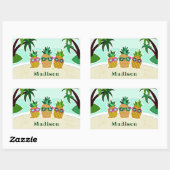 Cool Beach Pineappers autocollants de nom personna (Feuille)