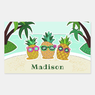 Cool Beach Pineappers autocollants de nom personna