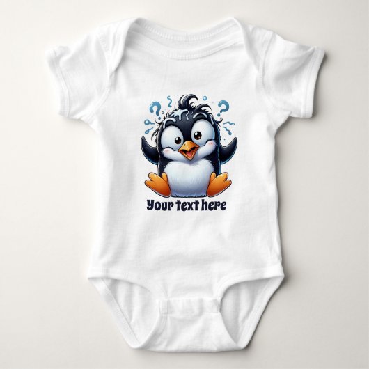 Cool beach pinguin unisex tekst toevoegen romper (Voorkant)