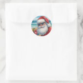 Cool Beach Santa Sticker – Tropical Holiday Vibes (Sac)