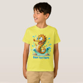 Cool Beach tekst unisex kinder zeepaardje toevoege T-shirt (Voorkant volledig)