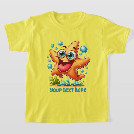 Cool Beach voeg tekst unisex kinder zeester toe T-shirt (Laagn)