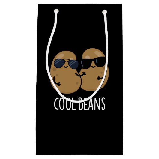 Cool Beans Funny Veggie Legume Pun Dark BG Klein Cadeauzakje (Voorkant)