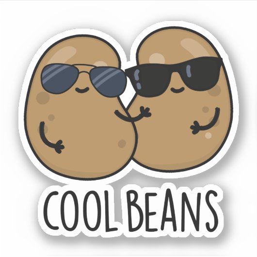 Cool Beans Funny Veggie Legume Pun Sticker (Voorkant)