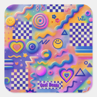 Cool Beans Pastel | Kidcore Vierkante Sticker