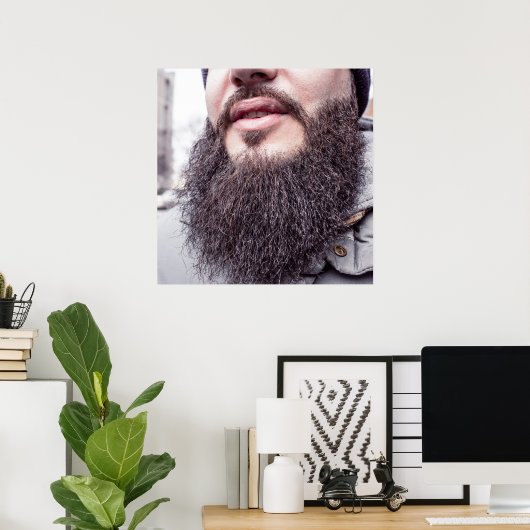 Cool Beard en Mustache poster (Thuiskantoor)