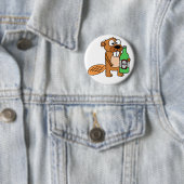 Cool Beaver Drink Cartoon bier Ronde Button 5,7 Cm (In situ)