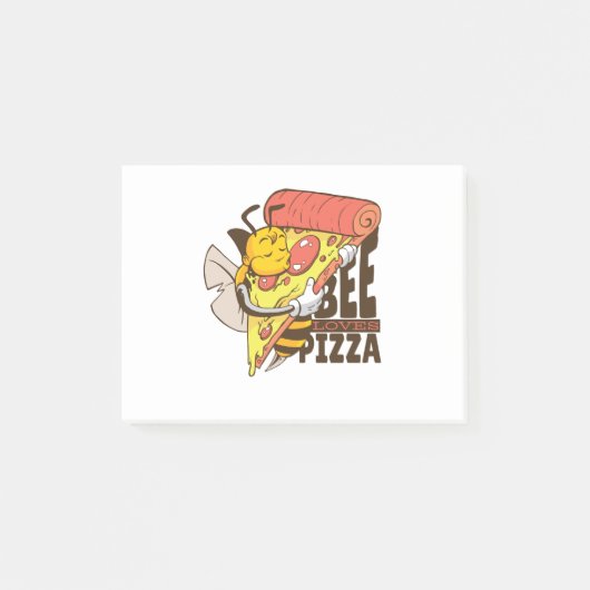 Cool Bee Loves Pizza Puns Post-it® Notes (Voorkant)