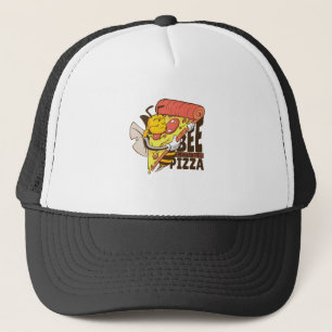 Cool Bee Loves Pizza Puns Trucker Pet