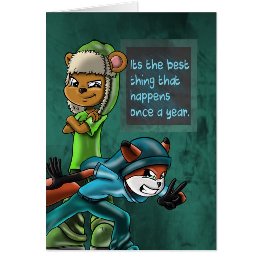 Cool Beer en Fox Animal Birthday (Voorkant)