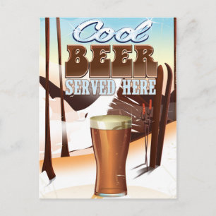 Cool Beer Served here in poster Briefkaart