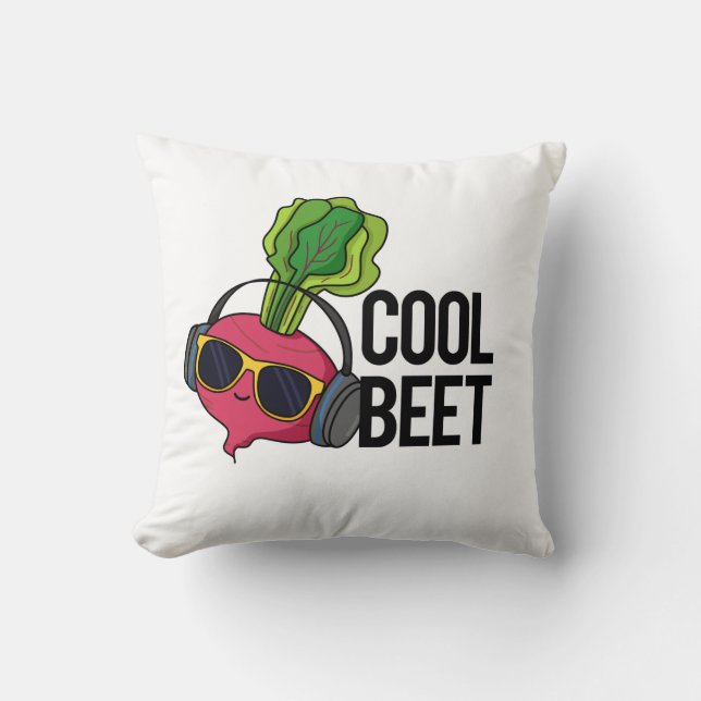 Cool Beet Grappige Veggie Pun Kussen (Voorkant)