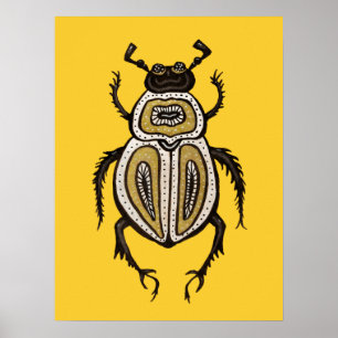 Cool Beetle Decorative Entomology Art Poster