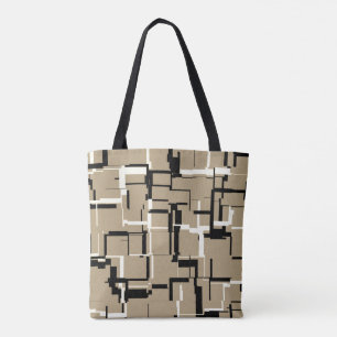COOL Beige Black White Patroon Draagtas