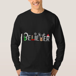 Cool Believer van Kerstmis. Rendier, Elf en Sant T-shirt