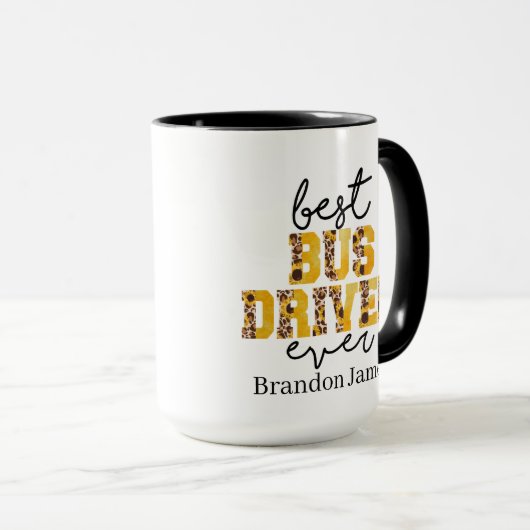 Cool Best Bus Driver Ever Naam toevoegen Mok (Voorkant rechts)