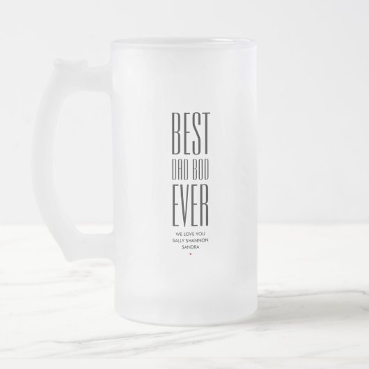 COOL BEST DAD BOD OOIT Funny Vaderdag Matglas Bierpul (Links)