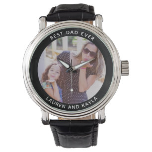 Cool BEST DAD EVER Modern Vaderdag Photo Horloge