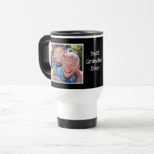 Cool Best Grandad Ever Photo Persoonlijk zwart Reisbeker