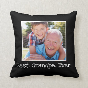 Cool Best Grandpa Ever Photo Persoonlijk zwart Kussen