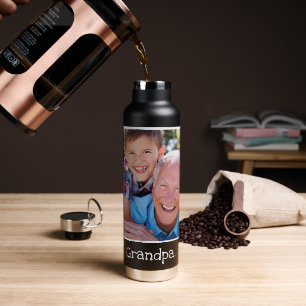 Cool Best Grandpa Ever Photo Persoonlijk zwart Waterfles