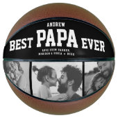 Cool BEST PAPA EVER Modern Trendy Photo Collage Basketbal (Voorkant)