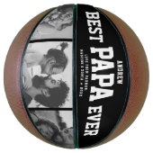 Cool BEST PAPA EVER Modern Trendy Photo Collage Basketbal (Verticaal)