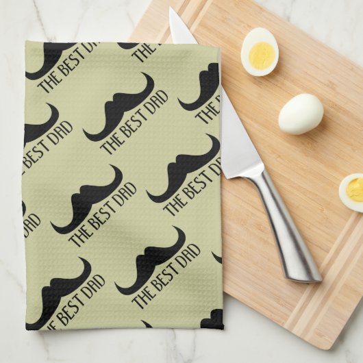 Cool beste pap Black Mustache Father Day-patroon Theedoek (Quarter Fold)