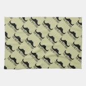 Cool beste pap Black Mustache Father Day-patroon Theedoek (Horizontaal)