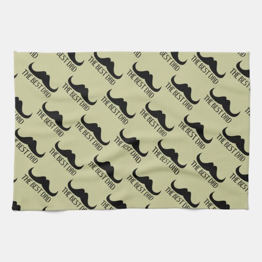 Cool beste pap Black Mustache Father Day-patroon Theedoek (Horizontaal)