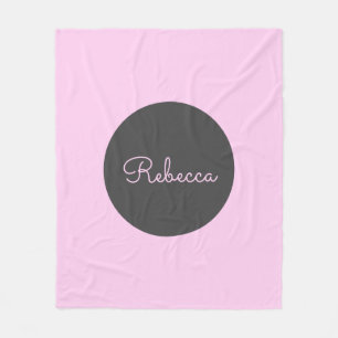 Cool bewerkbaar roze retro-modern scriptontwerp fleece deken