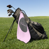 Cool bewerkbaar roze retro-modern scriptontwerp golfhanddoek (Groen)
