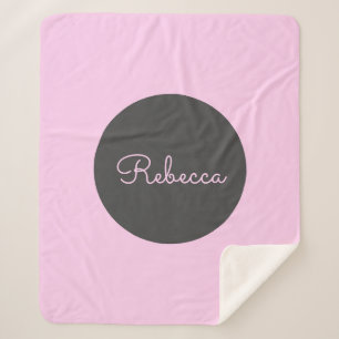 Cool bewerkbaar roze retro-modern scriptontwerp sherpa deken
