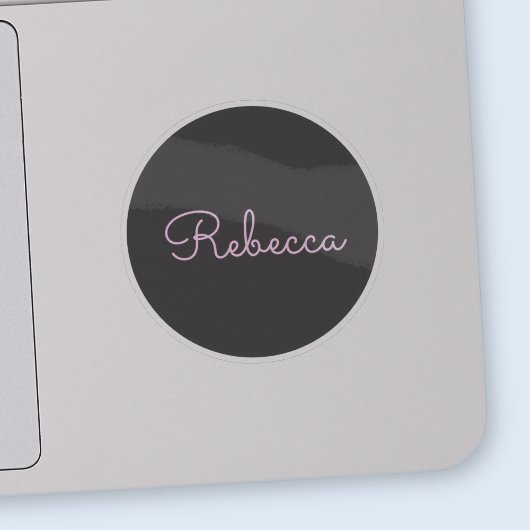 Cool bewerkbaar roze retro-modern scriptontwerp sticker