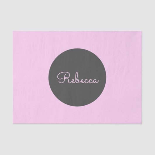 Cool bewerkbaar roze retro-modern scriptontwerp tissuepapier (Voorkant)