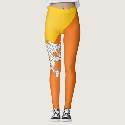 Cool Bhutan Flag Mode Leggings (Voorkant)