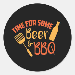 Cool bier BBQ woord art Ronde Sticker