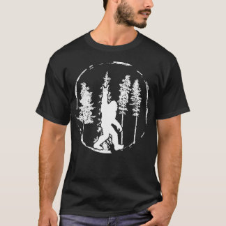 Cool Bigfoot in Forest Rock Roll Shirt Sasquatch B