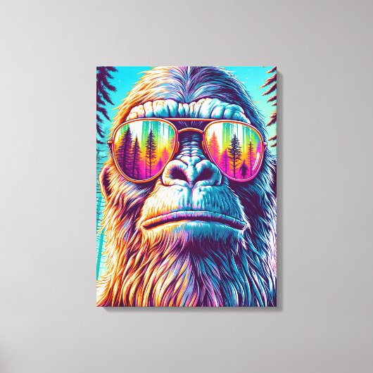 Cool Bigfoot in Hip Zonnebril Canvas Afdruk (Voorkant)