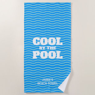Cool bij het zwembad grappige zomer aangepaste bla strandlaken