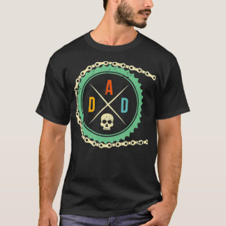 Cool Bike Skull Papa Mountainbiken Rijden Fietsen T-shirt
