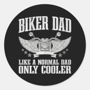 Cool biker voor papa Mannen motorfiets Ronde Sticker