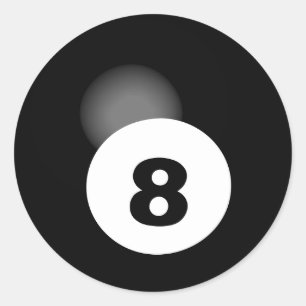 Cool Biljart Pool Game Zwart Lucky 8 Ball Ronde Sticker