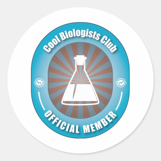 Cool Biologists Club Ronde Sticker (Voorkant)
