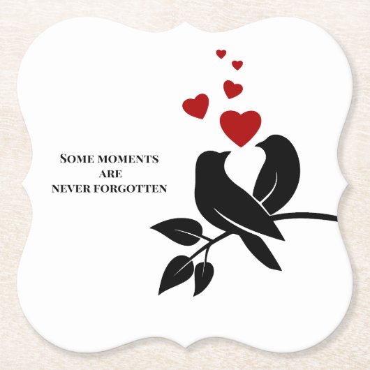 cool birds with hearts kartonnen onderzetters (Voorkant)