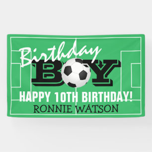 Cool Birthday Boy Football Soccer   Fijne verjaard Spandoek