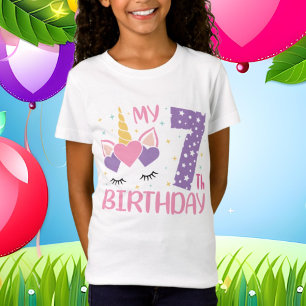 cool Birthday unicorn 7 T-shirt
