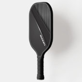 Cool Black Abstract Monogram Name Pickleball Paddle (Links)