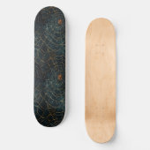 Cool Black and Gold Spider Web Design Skateboard (Recto)