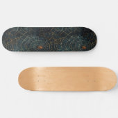 Cool Black and Gold Spider Web Design Skateboard (Horz)